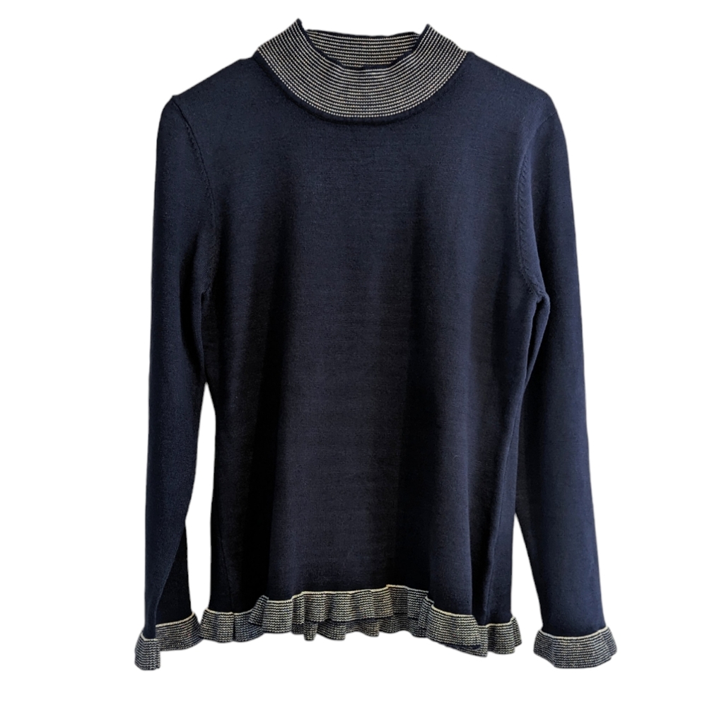 Nanette Lepore mock neck ruffle sweater size L